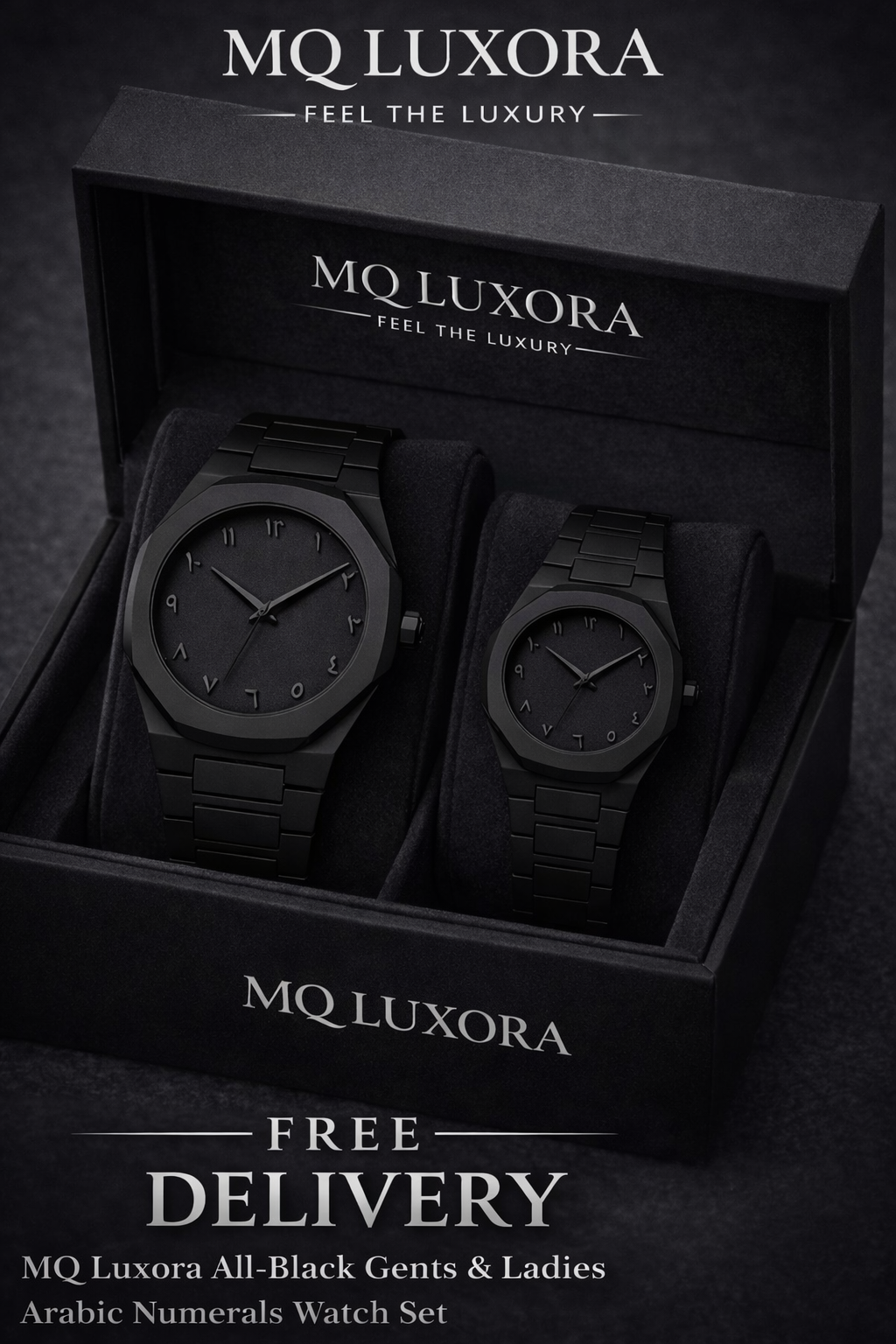 Black Aura Couple Watch Set – MQ Luxora Feel The Luxury