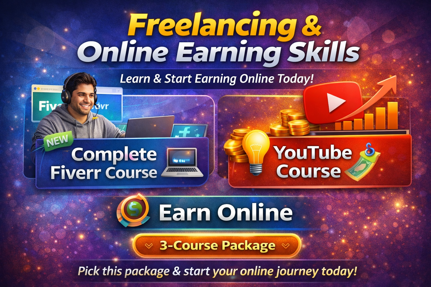 Online Earning Starter Pack ā Fiverr, YouTube & Earn Online Course