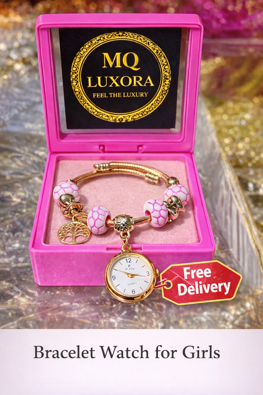 Stylish Beaded Charm Bracelet Watch for Girls - Perfect for EID & Ramadan Gift | MQ LUXORA | Free Delivery