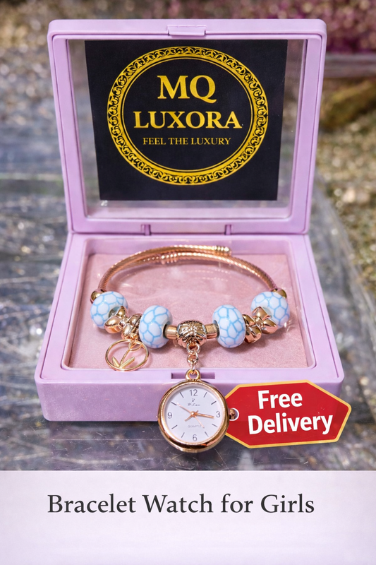 Stylish Beaded Charm Bracelet Watch for Girls - Perfect for EID & Ramadan Gift | MQ LUXORA | Free Delivery