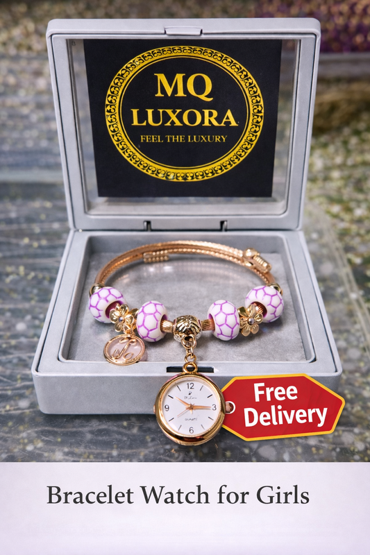 Stylish Beaded Charm Bracelet Watch for Girls - Perfect for EID & Ramadan Gift | MQ LUXORA | Free Delivery